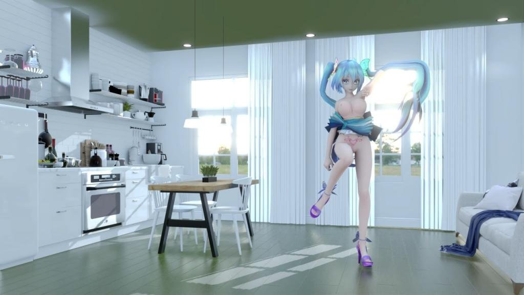 MMD23 初音未来被狂操！Gimme Gimme爆乳虚拟歌姬沦陷3P内射