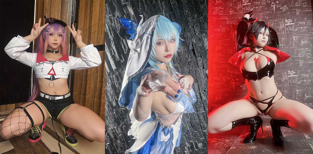 台湾福利姬【浵卡】极品少女COS丰川祥子，黑丝玉足狂撸肉棒，蜜穴与飞机杯轮番榨精