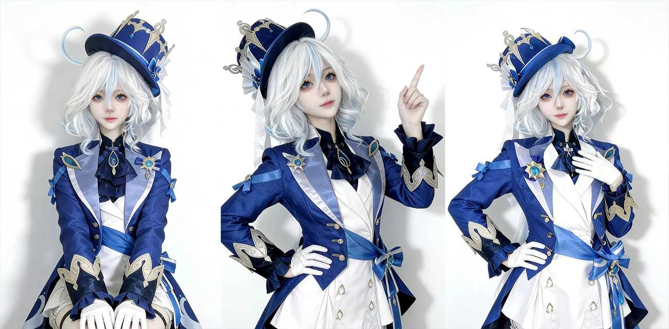 推特福利姬【饼饼大王】自慰新作，化身原神芙宁娜渴望被抽插的孤独少女，玩弄双头假屌汁水四溅