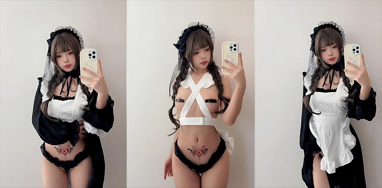 推特福利姬【Bangni邦尼】定制私拍，少女玉体曲线妖艳，女仆装搭配魅魔纹性感撩人